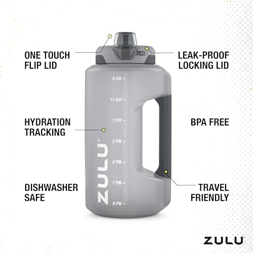 ZULU 64oz Motivational Water Bottle with Straw