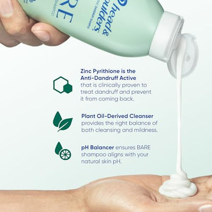 Head & Shoulders BARE Dandruff Shampoo, Sulfate Free Minimal Ingredients Anti Dandruff Shampoo, Soothing Hydration, Ecobottles with Less Plastic, Safe for All Hair Types, 13.5 fl oz each, Twin Pack