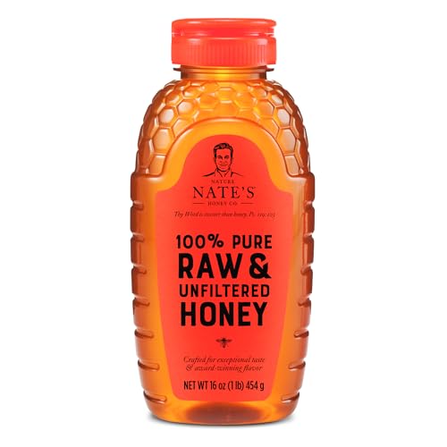 6 Pack Nature Nate's Raw Unfiltered Honey Squeeze Bottles