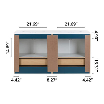 60-Inch Double-Sink Bathroom Vanity with Cabinets