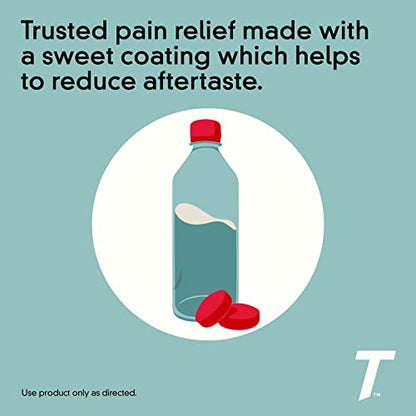 Tylenol Extra Strength Pain Relief Coated Tablets for Adults, 500mg Acetaminophen Pain Reliever and Fever Reducer per Tablet for Minor Aches, Pains, and Headaches, 100 ct