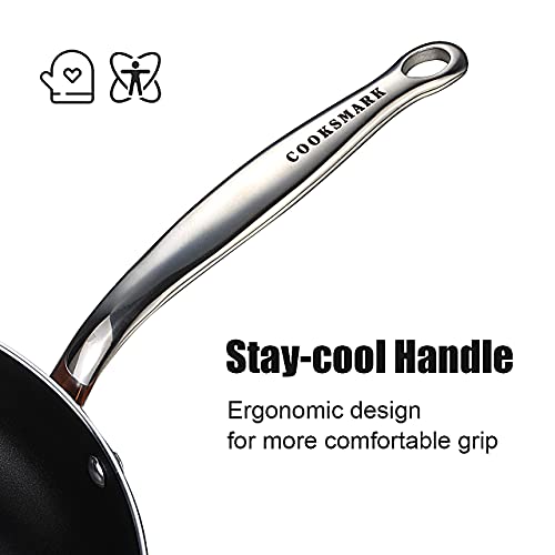 COOKSMARK 10 Piece Hammered Copper Cookware Set with Nonstick Coating, Induction Pots and Pans Set Dishwasher Safe