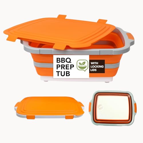 30L Collapsible BBQ Prep Tub with Cutting Board