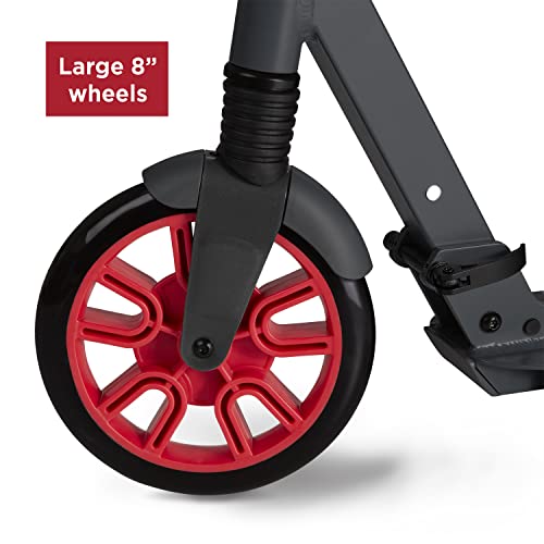 Flyer Kickstart Max, Kick Scooter, Adjustable Handlebars & Foldable, Red Scooter 8+ Years, and up to 220 lbs