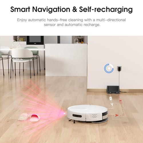 VIPSUN Robot Vacuum and Mop Cleaner with 4500Pa Suction, Advanced 3D Obstacle Avoidance, Next-Generation Smart APP & Voice Control Robotic Vacuum, Automatic Aspirdora for Home Hard Floor, Pet Hair