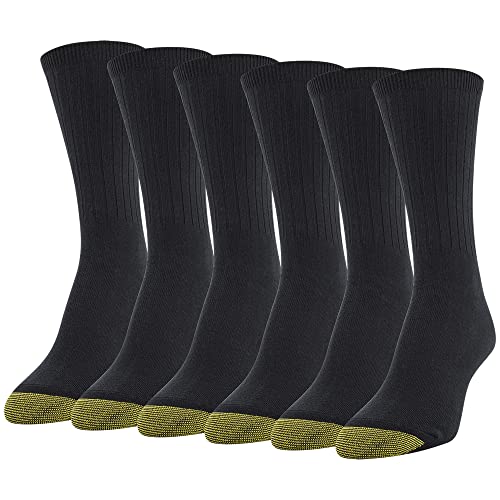 6 Pack GOLDTOE Textured Casual Crew Socks