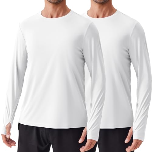 2 Pack Men's Long Sleeve UPF 50+ Swim Shirts