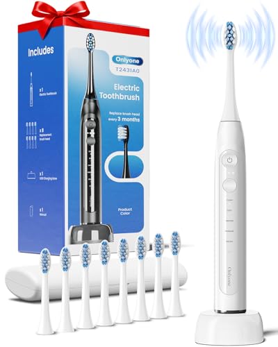 Rechargeable Sonic Electric Toothbrush with 8 Brush Heads