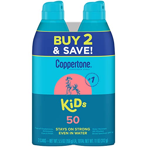 2 Pack Coppertone Kids SPF 50 Sunscreen Spray