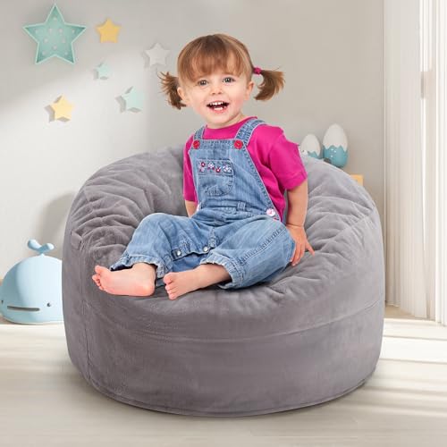 2.5FT Memory Foam Faux Fur Bean Bag Chair