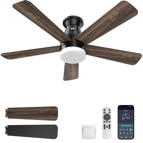 42 Inch Ceiling Fan with Light, Remote, Dimmable LED