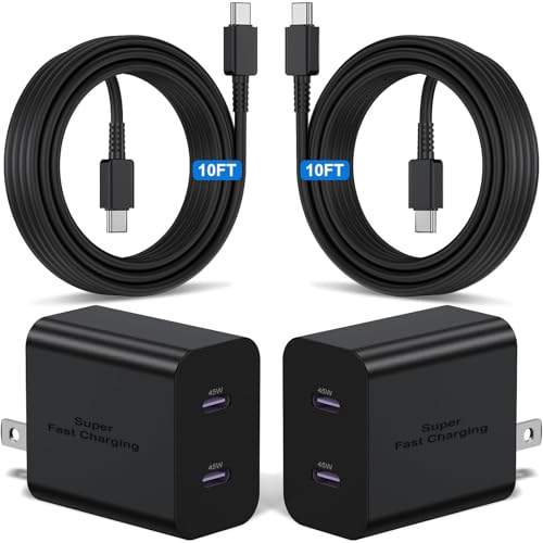 2 Pack 45W Dual Port USB C Wall Charger