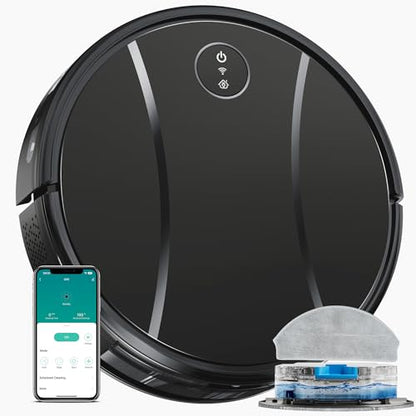 Tipdiy Robot Vacuum and Mop Combo, 4200Pa Powerful Robotic Vacuum Cleaner with Self-Charging, Home Automatic Robot Aspiradora for Hardwood Floor, Low Carpet, Pet Hair, App&Voice&Remote Control