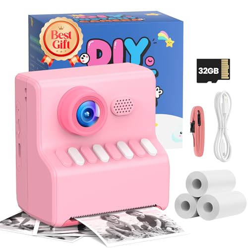 32GB Instant Print Kids Camera, 1080P HD, Gift Toy