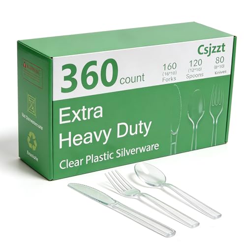 360 Count Heavy Duty Plastic Silverware Set