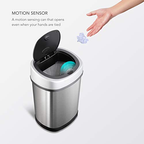 Ninestars Touchless Motion Sensor Trash Can Set