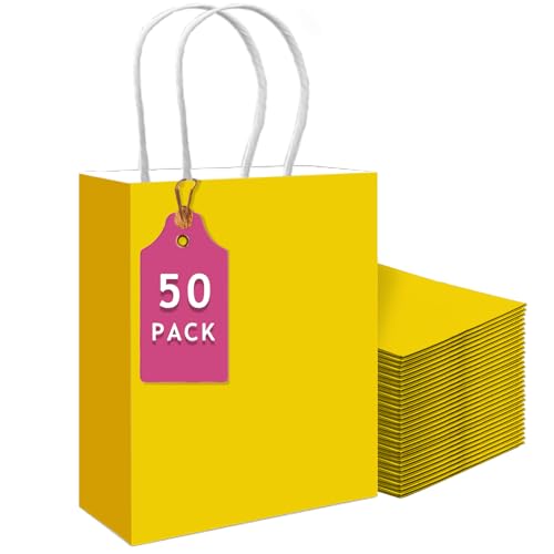 50 Pack Large Paper Gift Bags with Handles