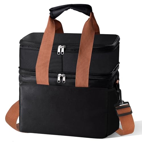 Expandable Insulated Double Deck Leakproof Lunch Bag