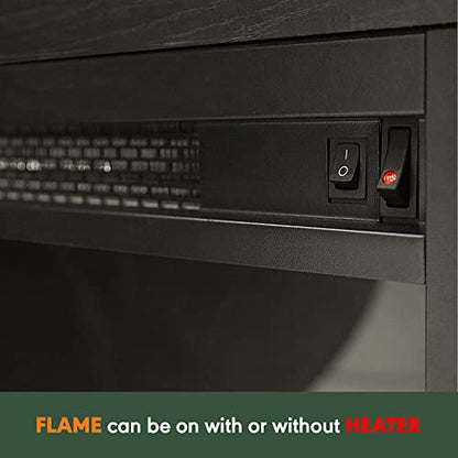 Furinno Corner Fireplace TV Stand for 55" TVs
