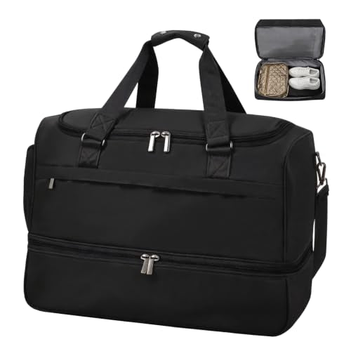 Weekender Travel Duffle Bag with Shoe Compartment