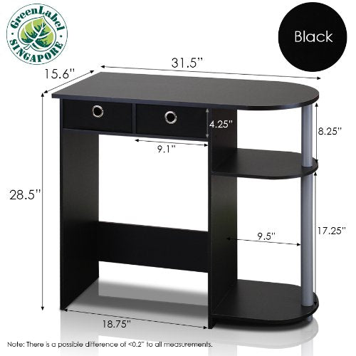 Laptop Computer Desk with 2 Drawer Bins