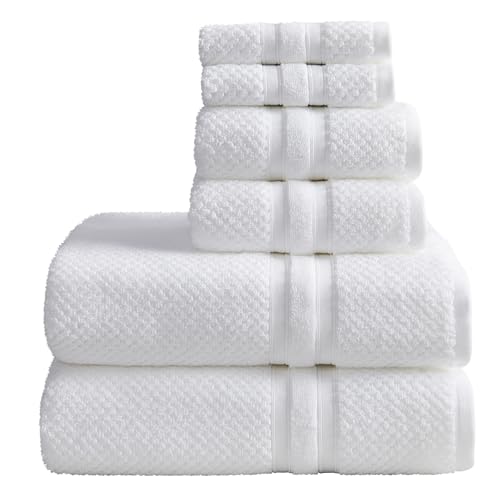 6 Pack Popcorn Textured Cotton Bath Towels