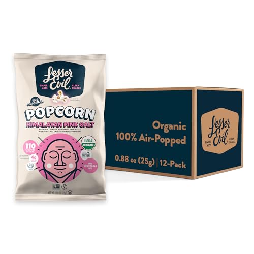 24 Pack Organic Himalayan Salt Popcorn Snack Bags