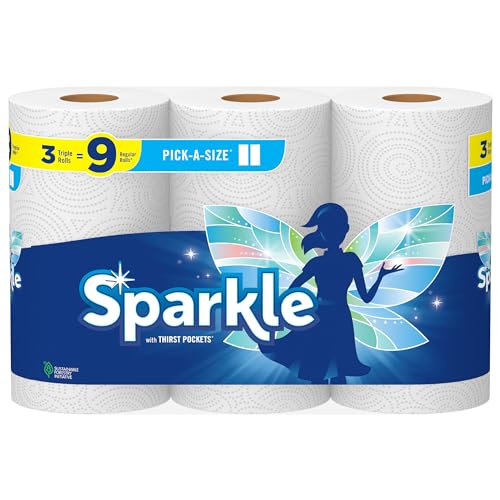 3 Triple Rolls Paper Towels, Pick-A-Size, Full/Half Sheets