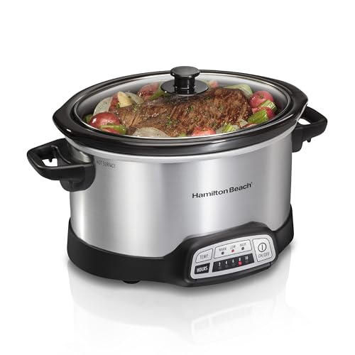 4 Quart Hamilton Beach Programmable Slow Cooker Dishwasher Safe