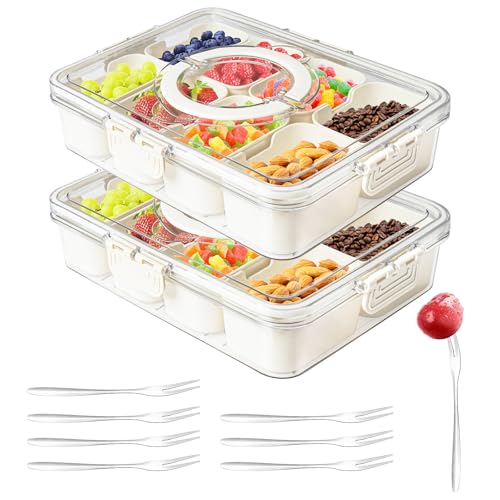 2 Pack Snackle Box 8 Compartment Snack Organizer