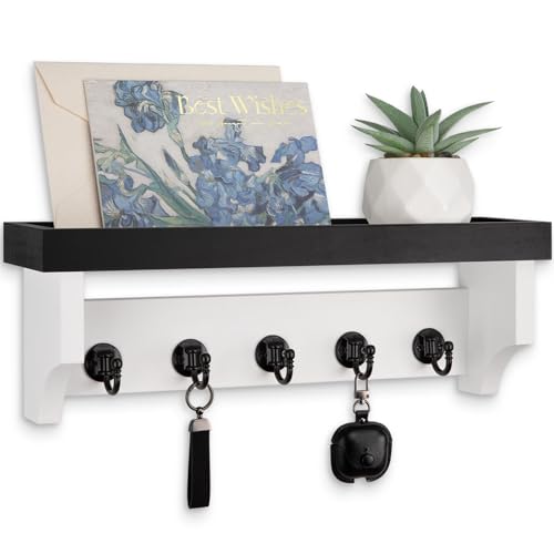 Wall Mounted Key and Mail Holder with Shelf