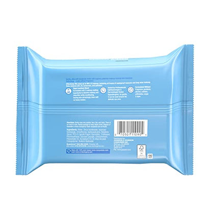 Neutrogena Fragrance-Free Makeup Remover Wipes, Daily Facial Cleanser Towelettes, Gently Removes Oil & Makeup, Alcohol-Free Makeup Wipes, 25 ct