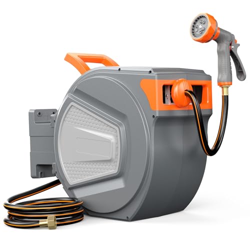 65 ft Retractable Wall Mounted Garden Hose Reel