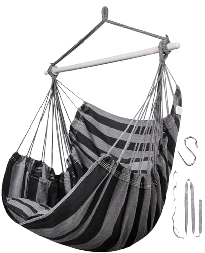 Hammock Chair Hanging Rope Swing Indoor Outdoor 500lbs