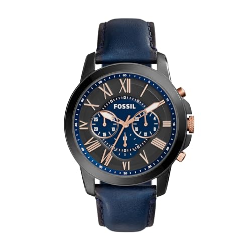 Fossil Grant Quartz Stainless Steel Leather Chronograph Watch
