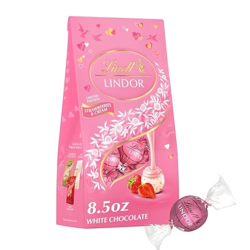 Lindt Strawberries and Cream White Chocolate Truffles Bag