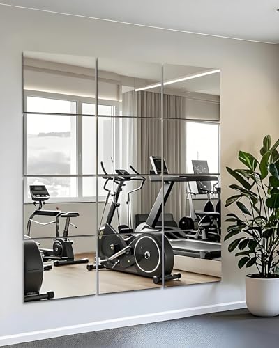 12 Pack 16"x12" Frameless Wall Mirror Tiles