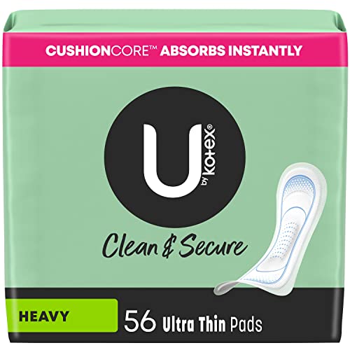 56 Count U by Kotex Ultra Thin Heavy Pads