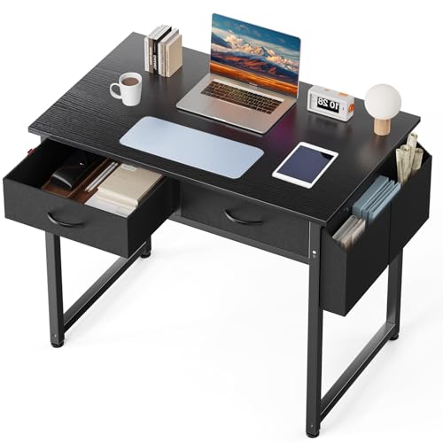 32-Inch Computer Desk with Drawers and Storage