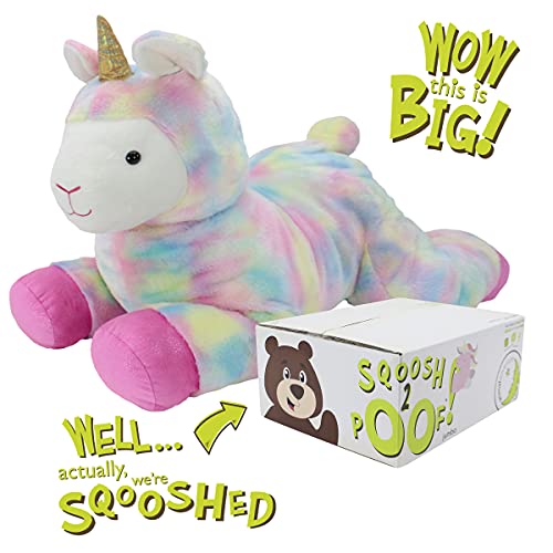 Giant Plush Stuffed Llamacorn with Interactive Surprise