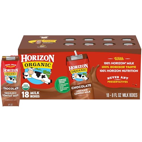 18 Pack Horizon Organic 1% Lowfat Chocolate Milk Boxes
