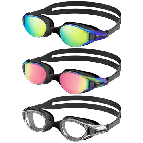 3 Pack Anti-Fog UV Swimming Goggles