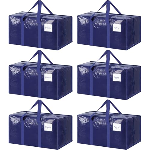 6 Pack Heavy Duty Large Moving Storage Bags