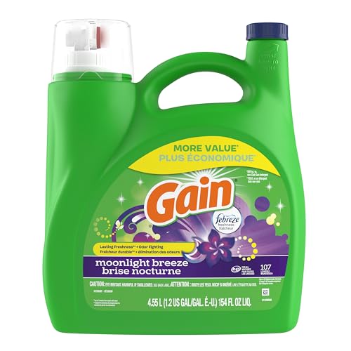 Gain Liquid Laundry Detergent, Moonlight Breeze, 107 Loads