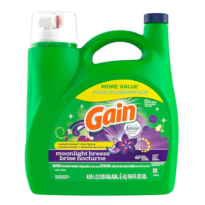 Gain Liquid Laundry Detergent, Moonlight Breeze, 107 Loads