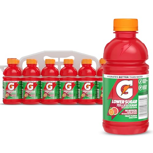 12 Pack Gatorade Lower Sugar Fruit Punch Sports Drink