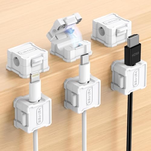 6 Pack Magnetic Adhesive Cable Clips Organizer