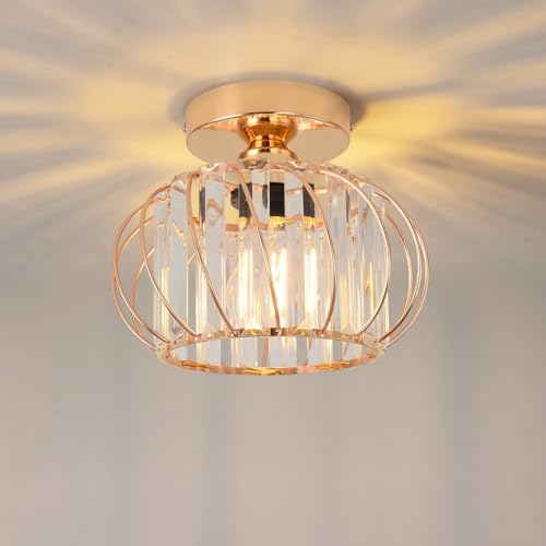 Crystal Semi Flush Mount Ceiling Light Fixture