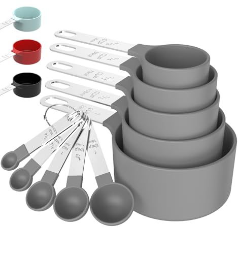 Measuring Cups and Spoons Set with Stainless Steel Handles