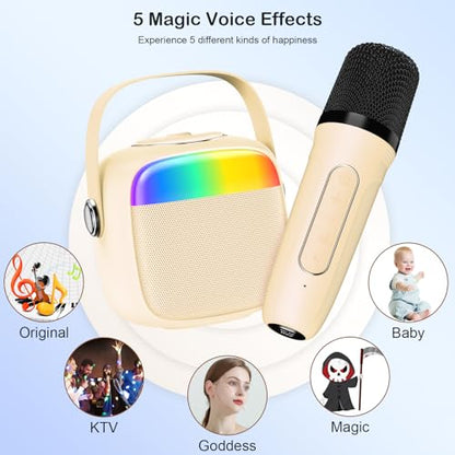 Karaoke Machine with 2 Microphones for Kids